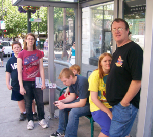 waiting for the street car